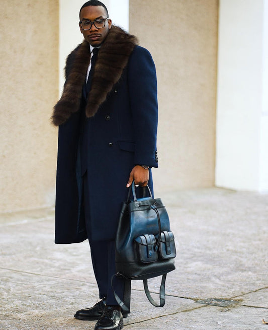 Cashmere Overcoat with Beaver Fur